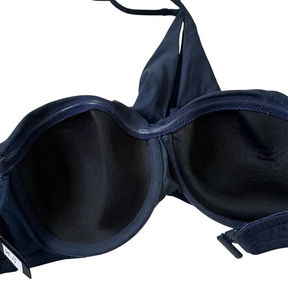 Seafolly Women's Size 10 Blue Halter Bikini Top Underwired | 69-15
